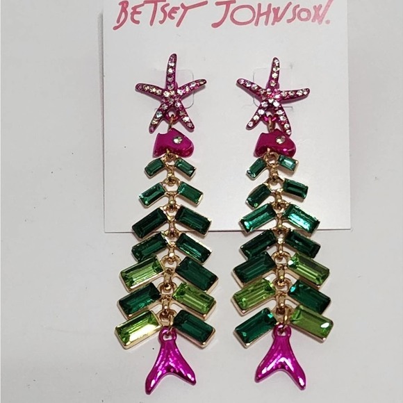 BETSY Johnson holiday Christmas tree earrings new!!!‎ - Picture 2 of 4
